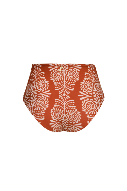 Frida Bottom / Red Arabesque - Orange Stripes