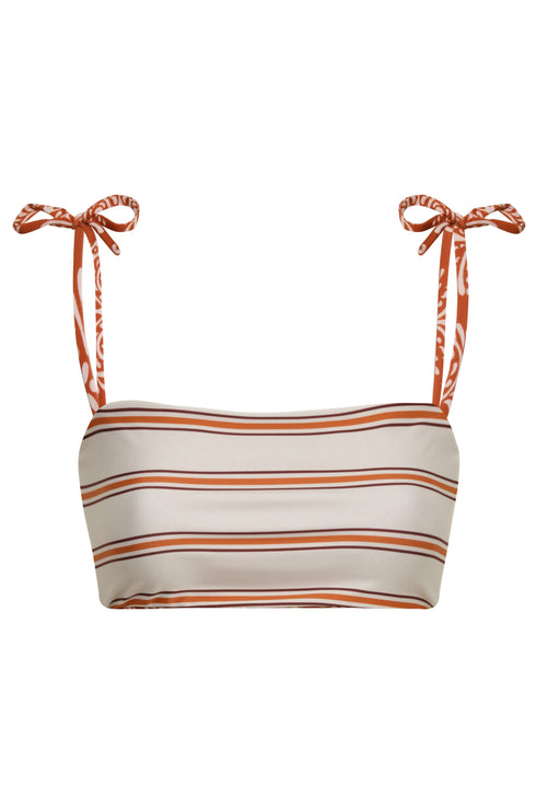 San Miguel Top / Red Arabesque - Orange Stripes