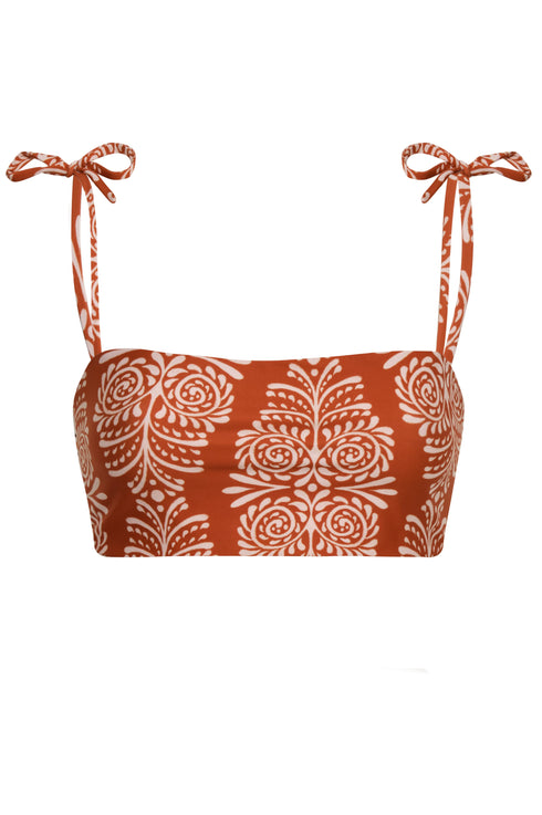 San Miguel Top / Red Arabesque - Orange Stripes