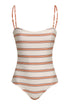 Las Balsas One Piece / Red Arabesque - Orange Stripes