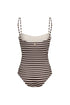 Las Balsas Embroidered One Piece / Black & White Stripes