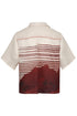 Tomaso Linen Shirt / Red Tropical Landscape