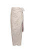 Mapara Linen Skirt / Red Tropical Landscape