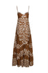 Julieta Cotton Silk Maxi Dress / Brown Arabesque