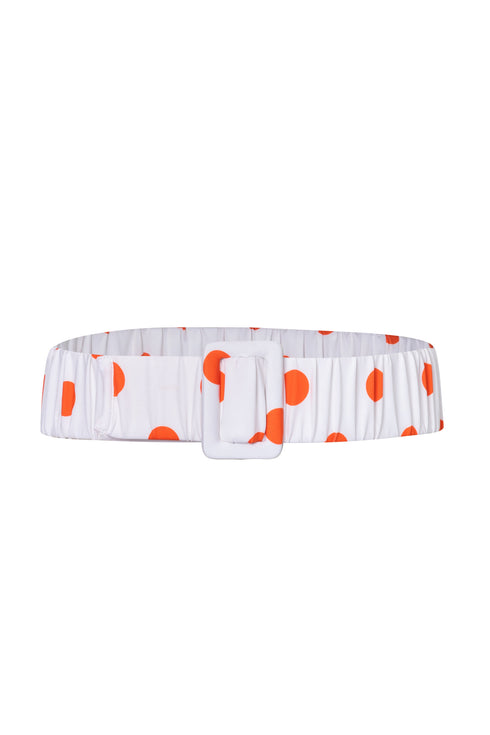 Ruched Belt Polka / Orange