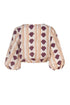 Beatrice Linen Top / White Beige Stripes