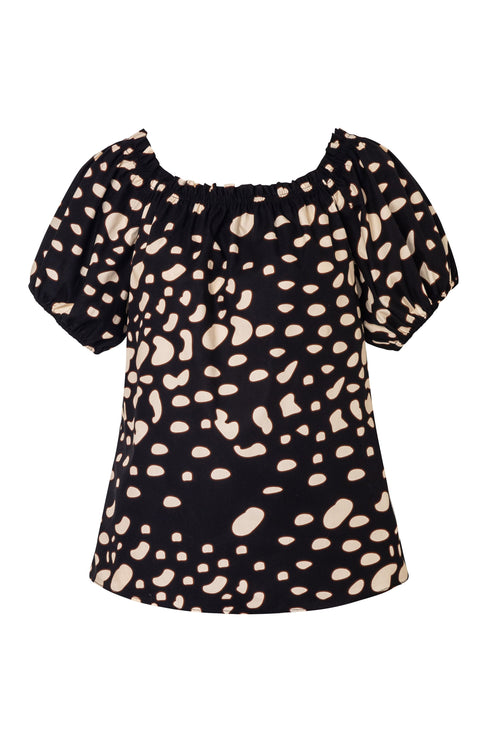Julia Cotton Top / Black Night Ivory Pebbles