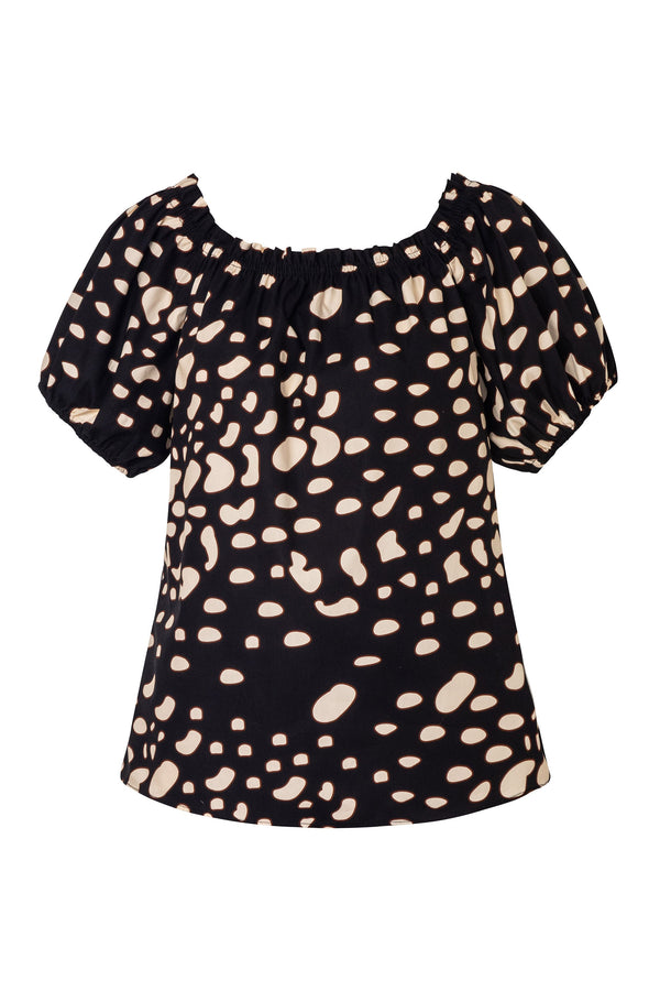 Julia Cotton Top / Black Night Ivory Pebbles