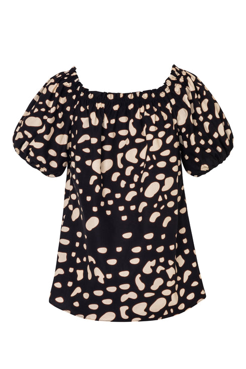 Julia Cotton Top / Black Night Ivory Pebbles