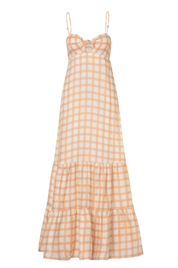 Julieta Linen Maxi Dress / Cream and Butter Scotch