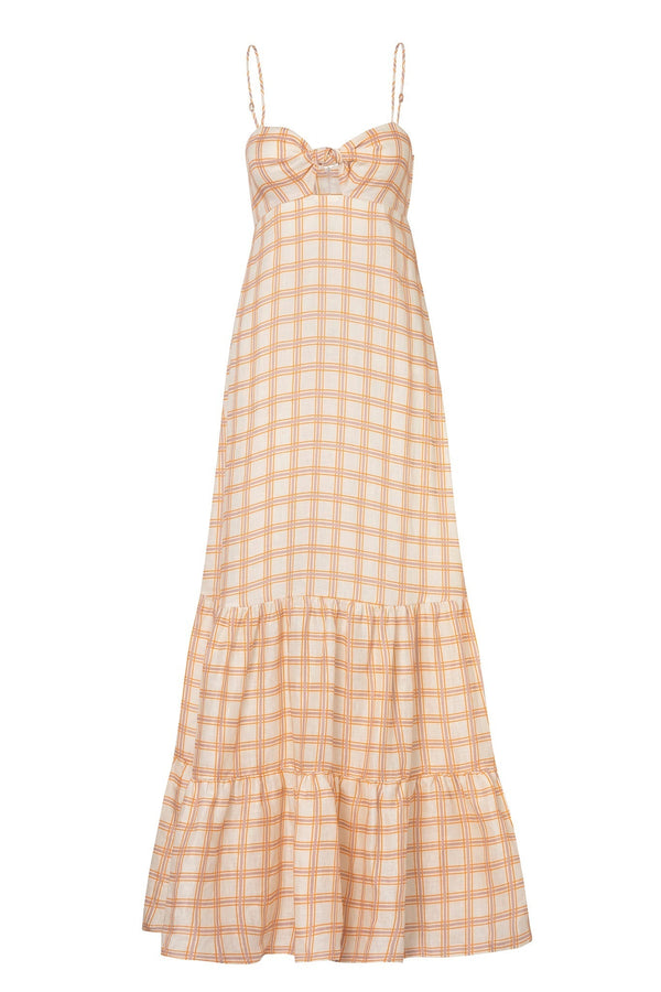 Julieta Linen Maxi Dress / Cream and Butter Scotch