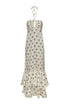 Sevillana Martellato Silk Maxi Dress / Ivory - Black Polka Palms
