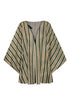 Cavalo Linen Poncho / Aquamarine Palms - Green Stripes