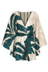 Cavalo Linen Poncho / Aquamarine Palms - Green Stripes