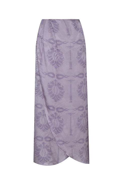Amaime Silk Jacquard Midi Skirt / Lila Exclusive