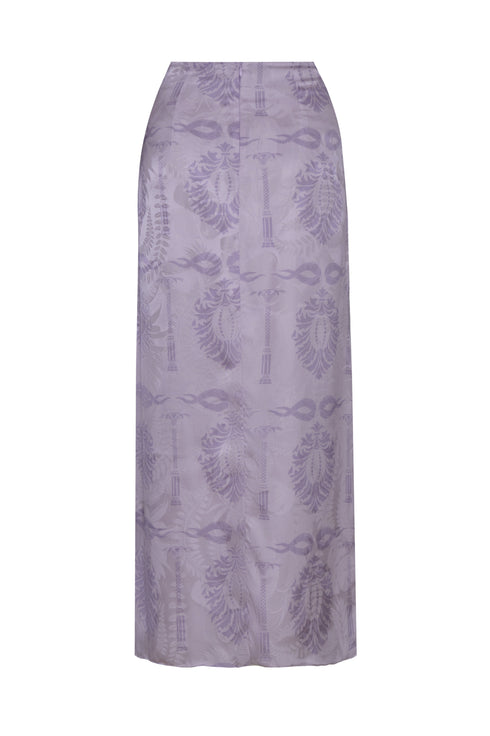 Amaime Silk Jacquard Midi Skirt / Lila Exclusive