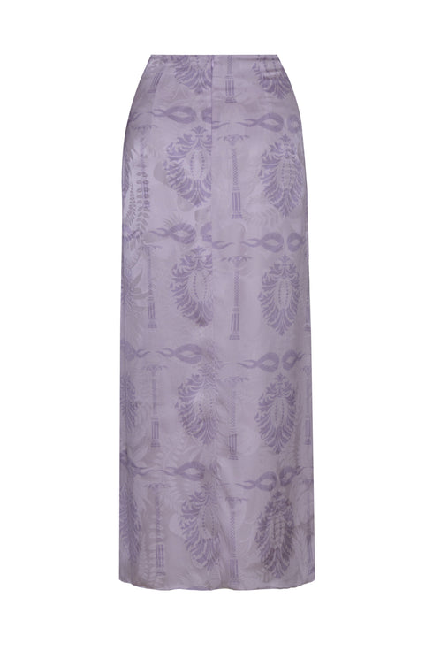 Amaime Silk Jacquard Midi Skirt / Lila Exclusive