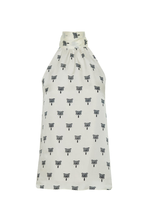 Magdalena Martellato Silk Blouse / Ivory - Black Polka Palms