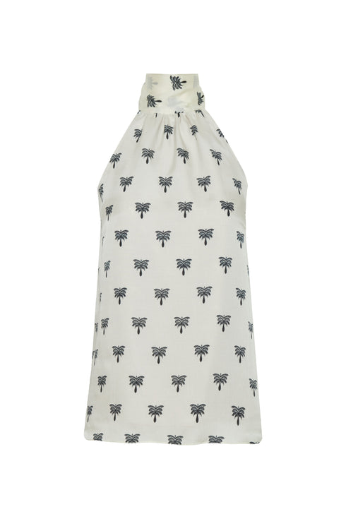 Magdalena Martellato Silk Blouse / Ivory - Black Polka Palms