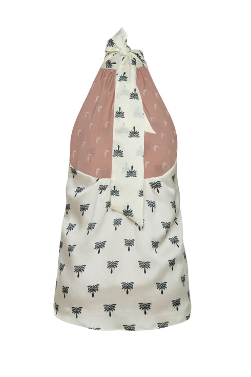 Magdalena Martellato Silk Blouse / Ivory - Black Polka Palms
