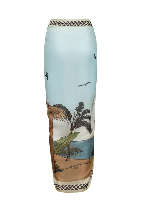 De La Falaise Cotton Silk Sarong / Sky Blue Pacific Shack