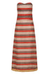 Gigi Linen Midi Dress / Orange Stripes