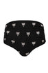Victoria Embroidered Bottom / Black - Ivory Polka Palms