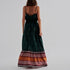 La Polera Silk Maxi Dress / Green Mallets