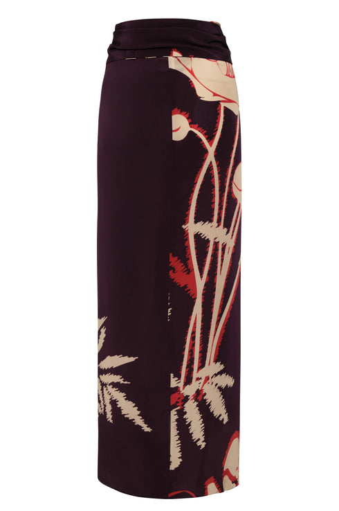 Mapara Crepe Wrap Skirt / Purple Gladiolos