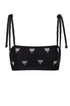 San Miguel Embroidered Top / Black - Ivory Polka Palms