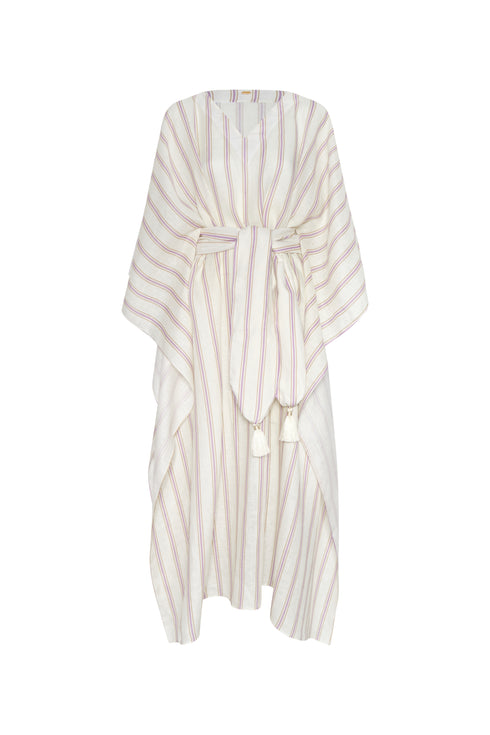 Morena Linen Closed Tunic / Lila Stripes