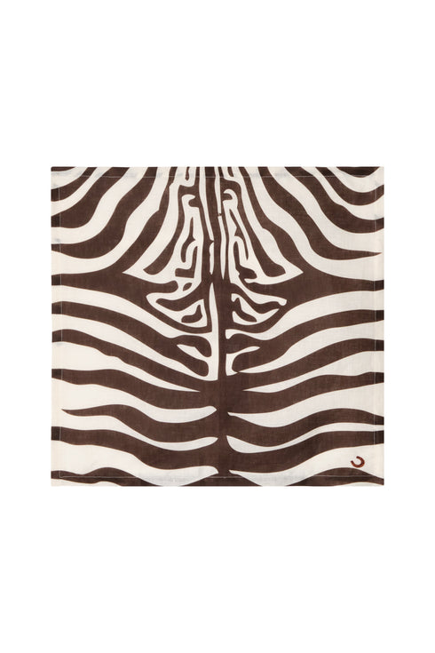 Zebra Embroidered Linen Napkins / Set of 4