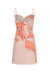 Victoria Linen Mini Dress / Peach Palms