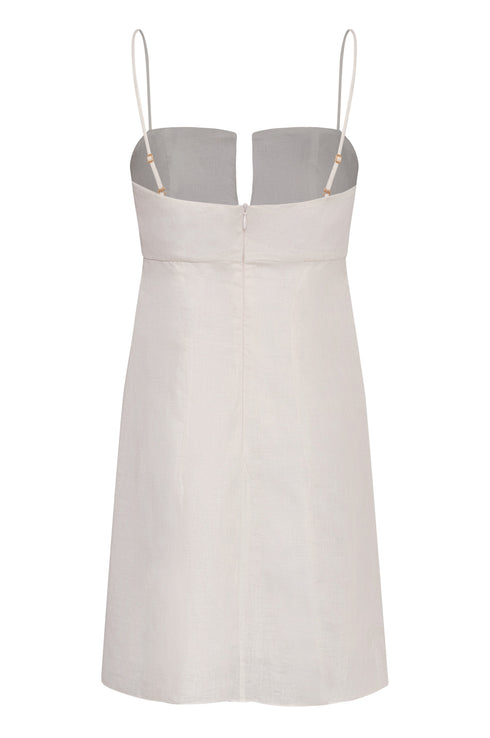 Antonia Linen Mini Dress / Terra Palm
