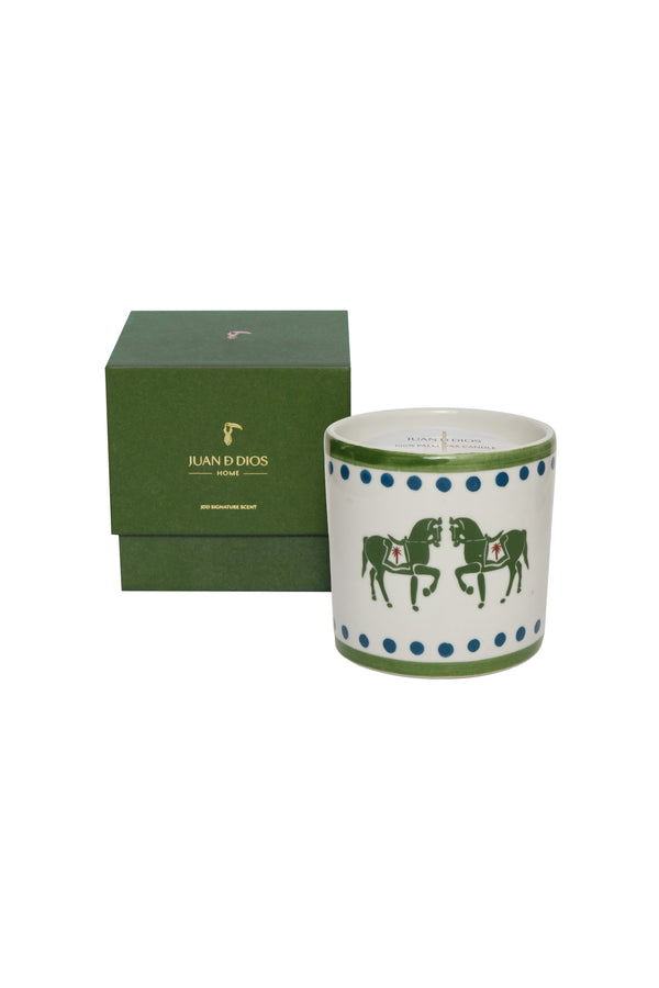 JDD Herradura Ceramic Candle / Green & Blue