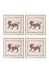 Tiger Cocktail Napkins / Ivory & Brown - Set of 4