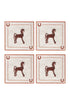 Solana Horse Cocktail Napkins / Brown & Orange - Set of 4