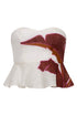 Peplum Linen Top / Fuchsia Palms