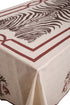 Zebra Linen Tablecloth / Ivory & Chocolate