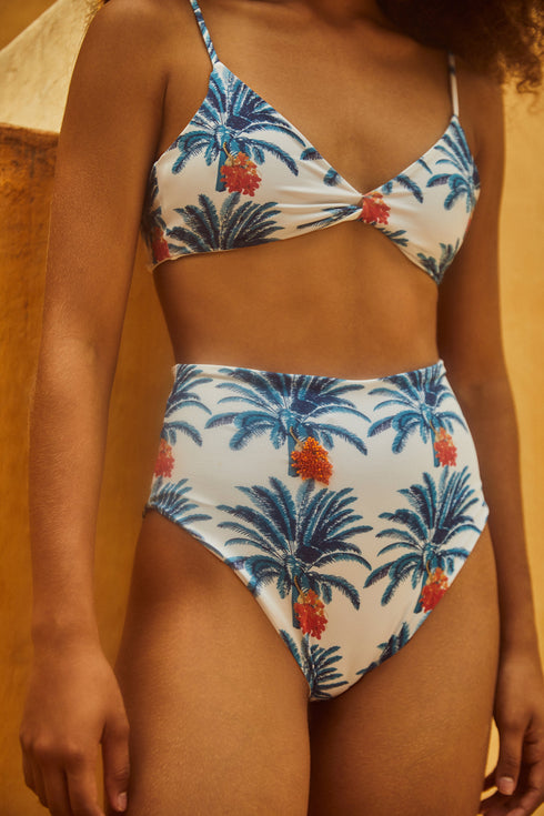 Niche Vintage Bottom / White Blue Palms - Ivory