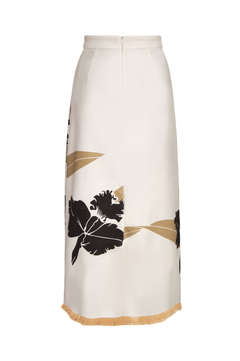 El Carmen Cotton Midi Skirt / Black Orchids