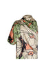 Chiminango Satin Silk Blouse / Sage Gladiolos Garden