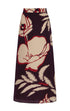 El Carmen Crepe Chine Midi Skirt / Purple Gladiolos