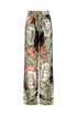 Santo Tomas Satin Silk Pants / Sage Gladiolos Garden