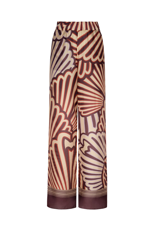 Joao Cotton Silk Pants / Wine Intricate Shells