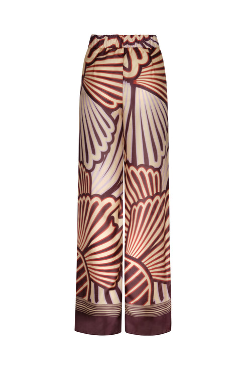 Joao Cotton Silk Pants / Wine Intricate Shells