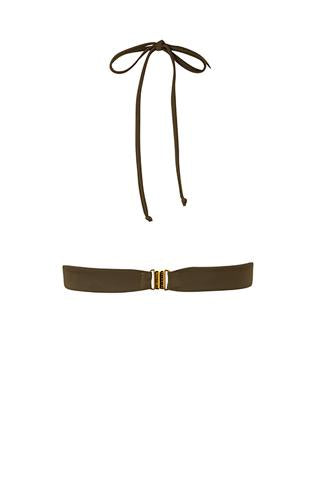 Ava Gardner Top / Khaki - Aqua Stripes