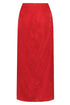Amaime Silk Jacquard Midi Skirt / Red & Fuchsia Maxi Buganvilia