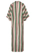 Andina Hand-Embroidered Linen Tunic / Green Artisanal Stripes