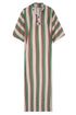 Andina Hand-Embroidered Linen Tunic / Green Artisanal Stripes